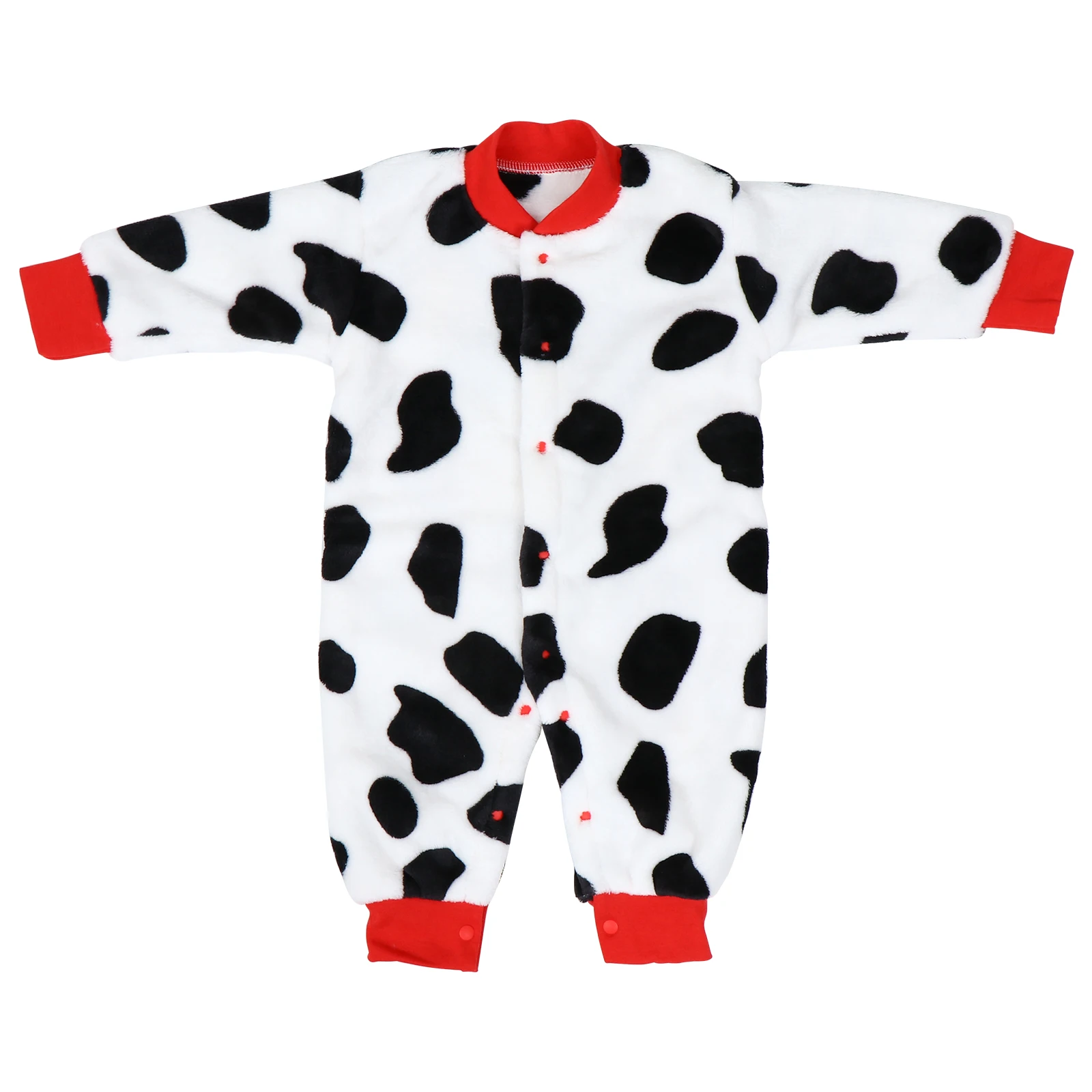 

Cute Cow Pattern Baby Jumpsuit Warm Breathable Sweat Absorbing Toddler Romper Snap Button Diaper Friendly Infant Overalls Party