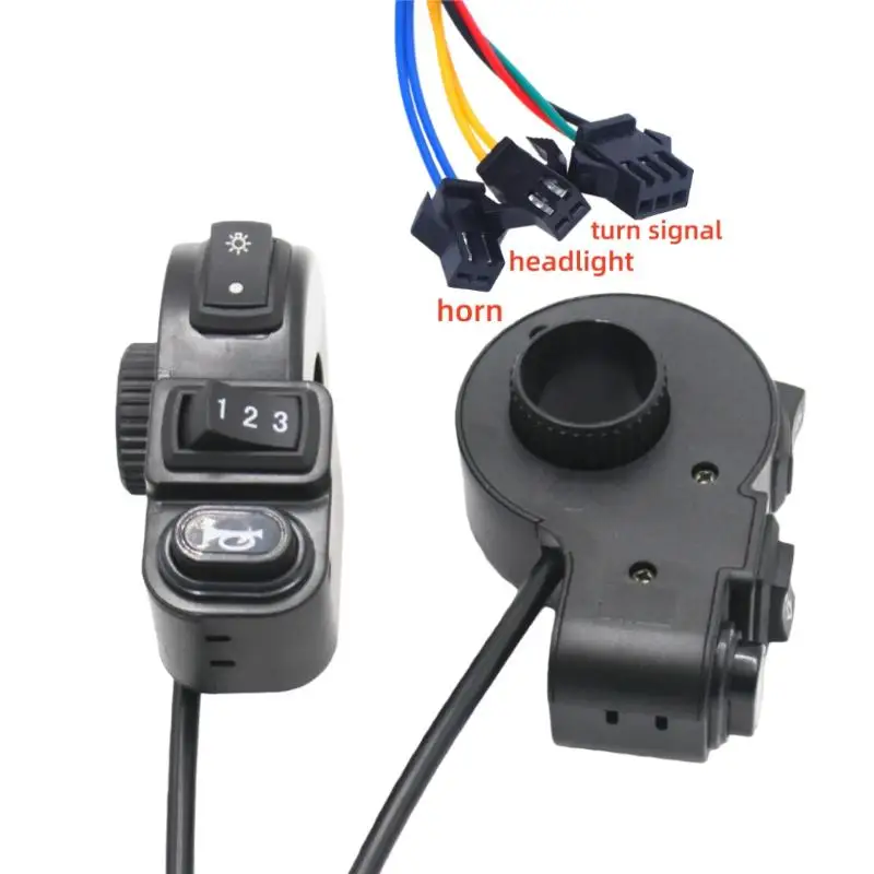 1/3Pcs Motorcycle Accessories 3in1 E-bike Light ON-OFF Switch Horn Turn Signal Switches For Motorcycle Handlebar Switch.