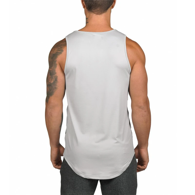 Gym Workout Pumping iron running Summer Men Mesh Quick Dry Clothing Muscle Bodybuilding Tank Fitness Sleeveles Comfortable Shirt