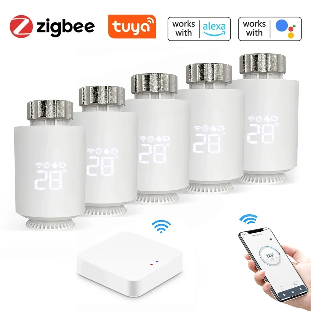 Tuya ZigBee Wifi Radiator Actuator Thermostat Smart TRV Thermostatic Valve Temperature Controller Support Alexa Google Home  #20