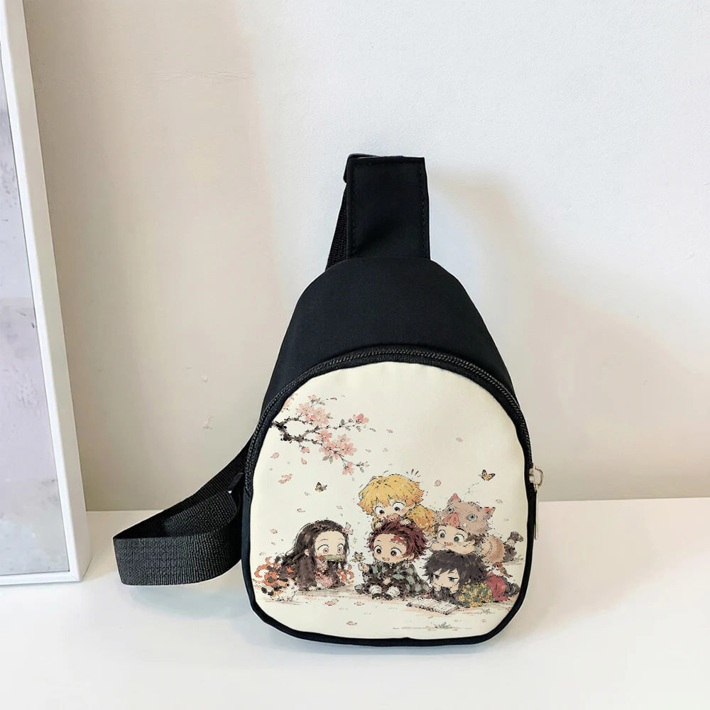 New Demon Slayer Chest Pack for Boy Girl Anime Cartoon Shoulder Bag Nezuko Tanjiro Student Mini Portable Crossbody Pouch Gift