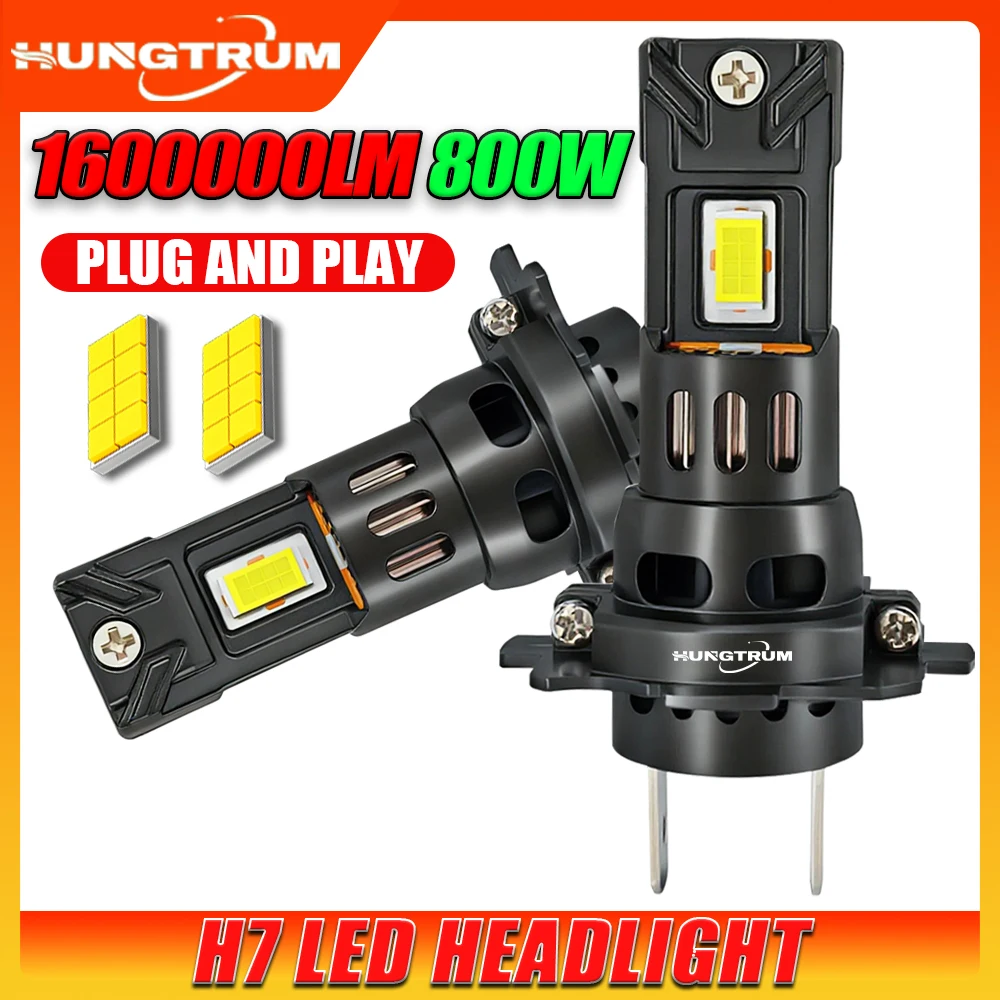 

New H7 1600000LM Super Power LED Headlights 6000K Wireless Spotlights Automobile Lights With Fan Fast Cooling 12V LED Bulb