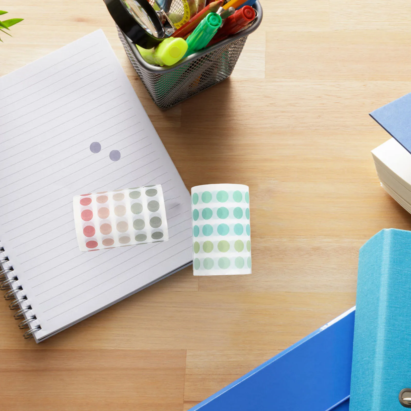 

3 Rolls Decorative Polka Dot Washi Tape Stickers Round Colorful Planner Journal Scrapbook Adhesive Craft Supplies Mini Labels