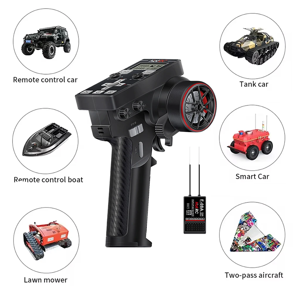 HOTRC CT-6B 8CH Transmitter Remote Controller 2.4Ghz Radio For RC Model Car Boat Aircraft Quadcopter Retrofitting Accessories