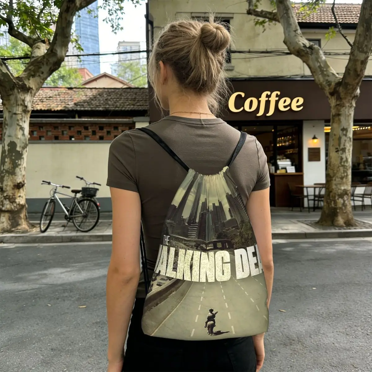 

The Walking Dead Movie Backpacks Multi-function Drawstring Bags Sports Bag Book Bags for Travel School