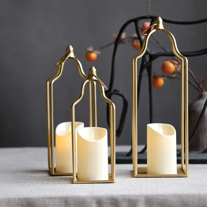 Creativity Metal Candlestick Golden Candle Holder Desktop Ornament Aromatherapy Candle Decorative Home Atmosphere Ornaments