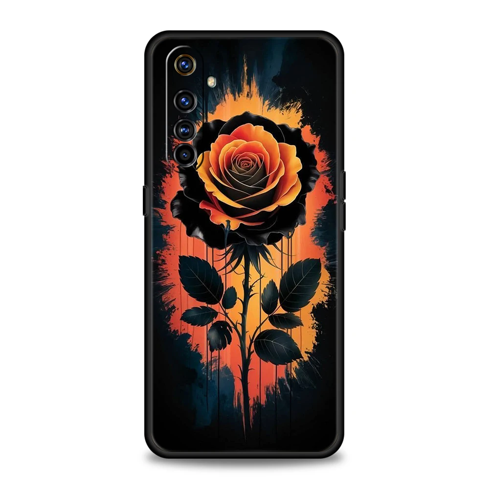 Soft TPU For Realme 13 12 11 10 Pro Plus GT2 GT3 GT5 C67 C63 C55 C21 C25 C35 Pro 5G Shockproof Phone Case Fragrant Flowers Capas