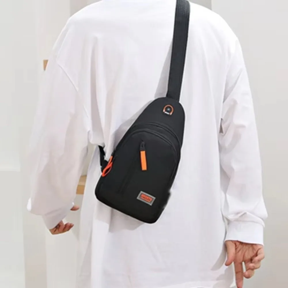 New Oxford Cloth Men Chest Bag Multifunctional Large Capacity Crossbody Bag Waterproof Lightweight Mobile Phone Bag
