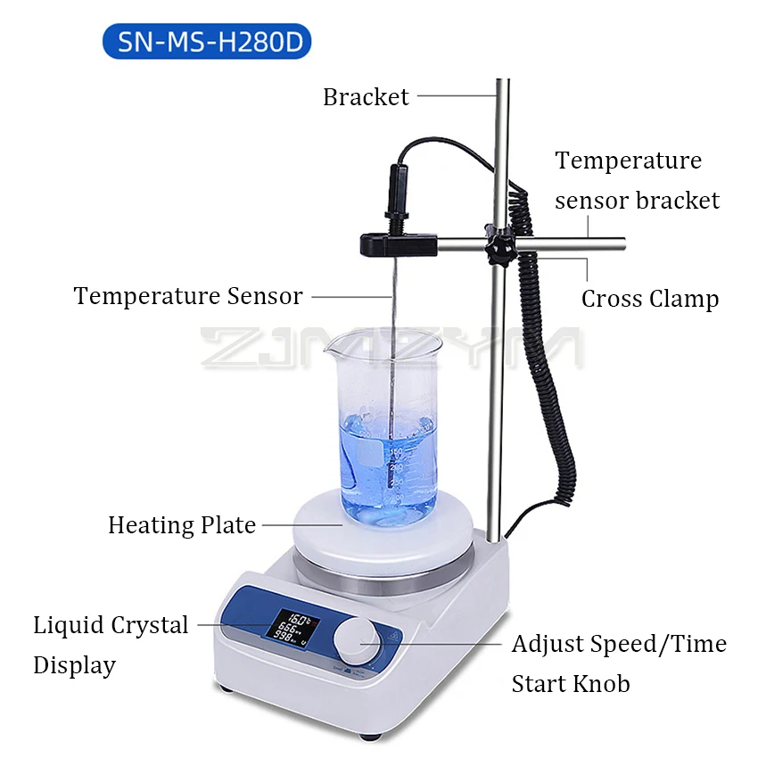 5L laboratorio riscaldamento agitatore magnetico piastra riscaldante agitatore da laboratorio Display digitale termostato Mixer attrezzatura da laboratorio velocità 1500rpm
