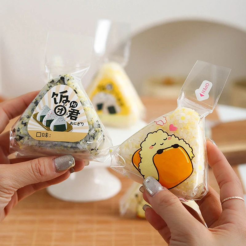100Pcs Schöne Cartoon Dreieck Reis Ball Verpackung Tasche Algen Onigiri Sushi, Der Form Werkzeuge Bento Zubehör