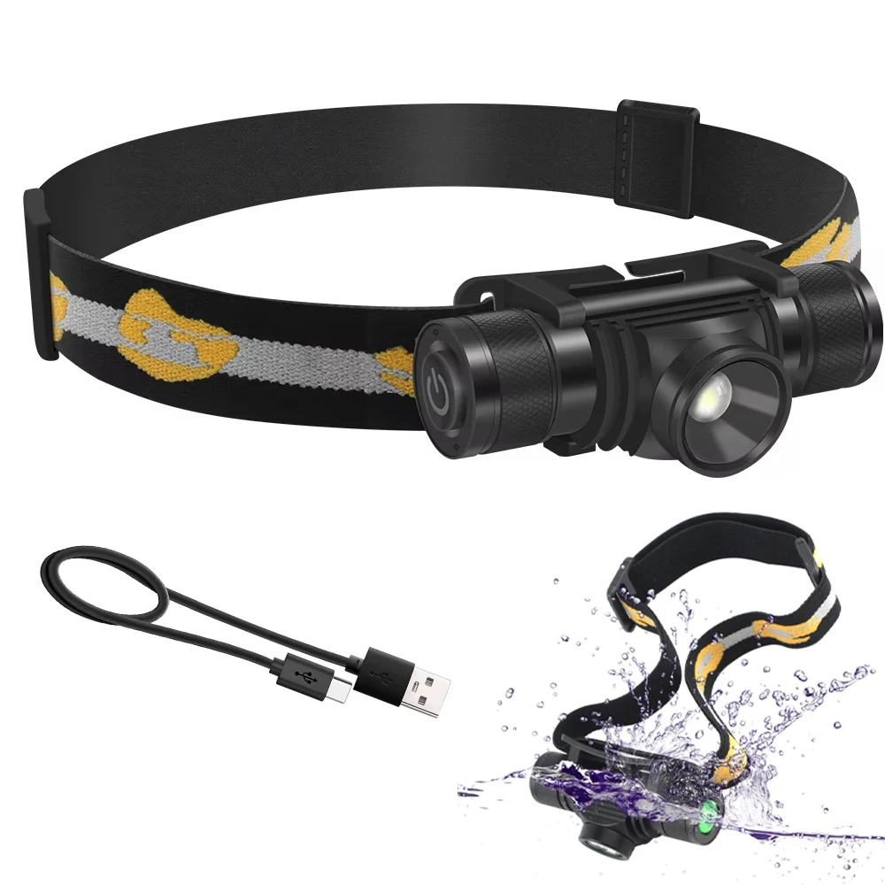 أحدث LED كشافات صغيرة عالية الطاقة الأبيض الأحمر المصباح 18650 قابلة للشحن USB نوع-C الشعلة التخييم الصيد مصباح يدوي مصباح