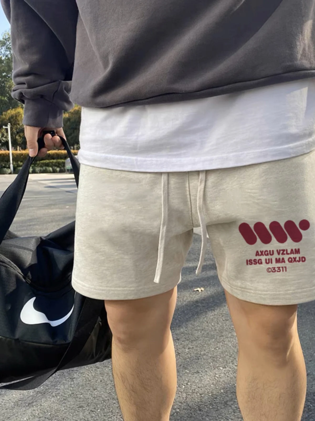 

Мужские летние свободные брюки American Vibe Casual Spor orts с эластичной резинкой на талии, универсальные брюки с надписями, пять четвертей...