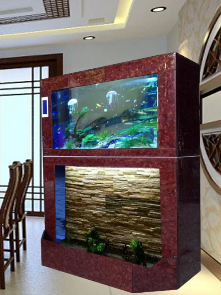 Fish Tank Ecological Glass Aquarium Fish Tank Water Wall Screen Large and Medium-Sized Living Room Partition Fish Tank