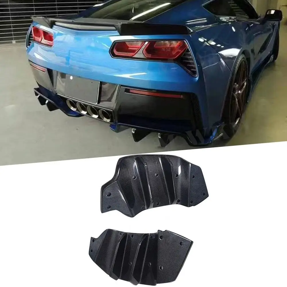 

Carbon Fiber 2PCS/Set Rear Diffuser Lower Lip Bumper Splitter for Chevrolet Corvette C7 2014-2018 Car Styling FRP