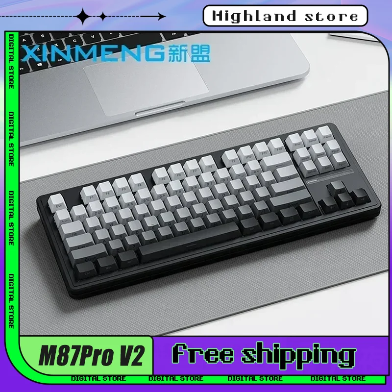 

Xinmeng M87Pro V2 3 Mode Mechanical Keyboard 2.4G Bluetooth Wireless Gasket 87 Keys RGB Backlit Hot Swap PC Gaming Keyboard Gift