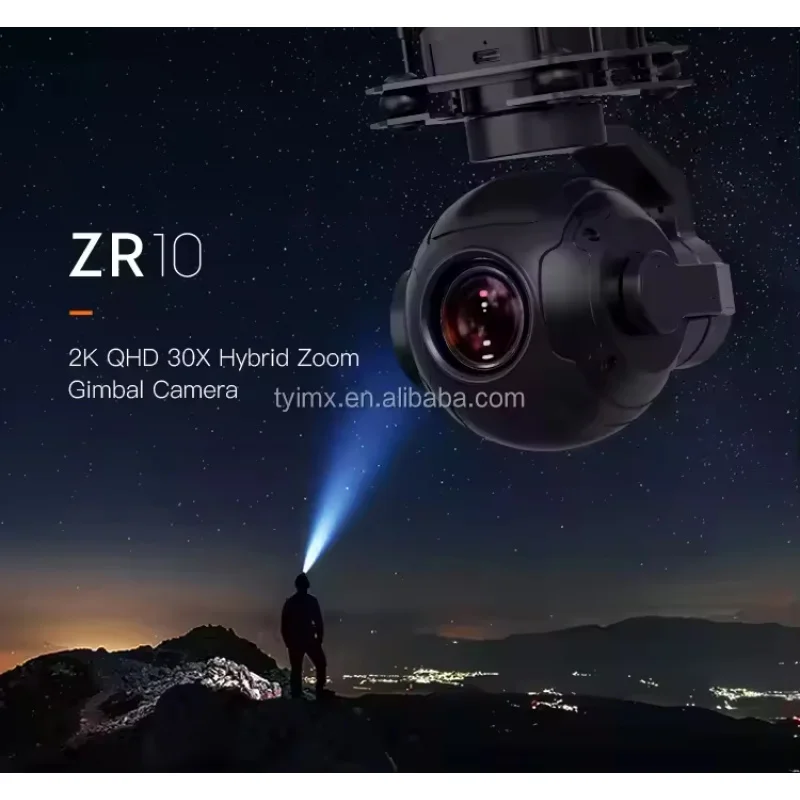 SIYI ZR10 2K 4MP QHD 30X Hybrid Zoom Gimbal Camera with 2560x1440 HDR Night Vision 3-Axis Stabilizer