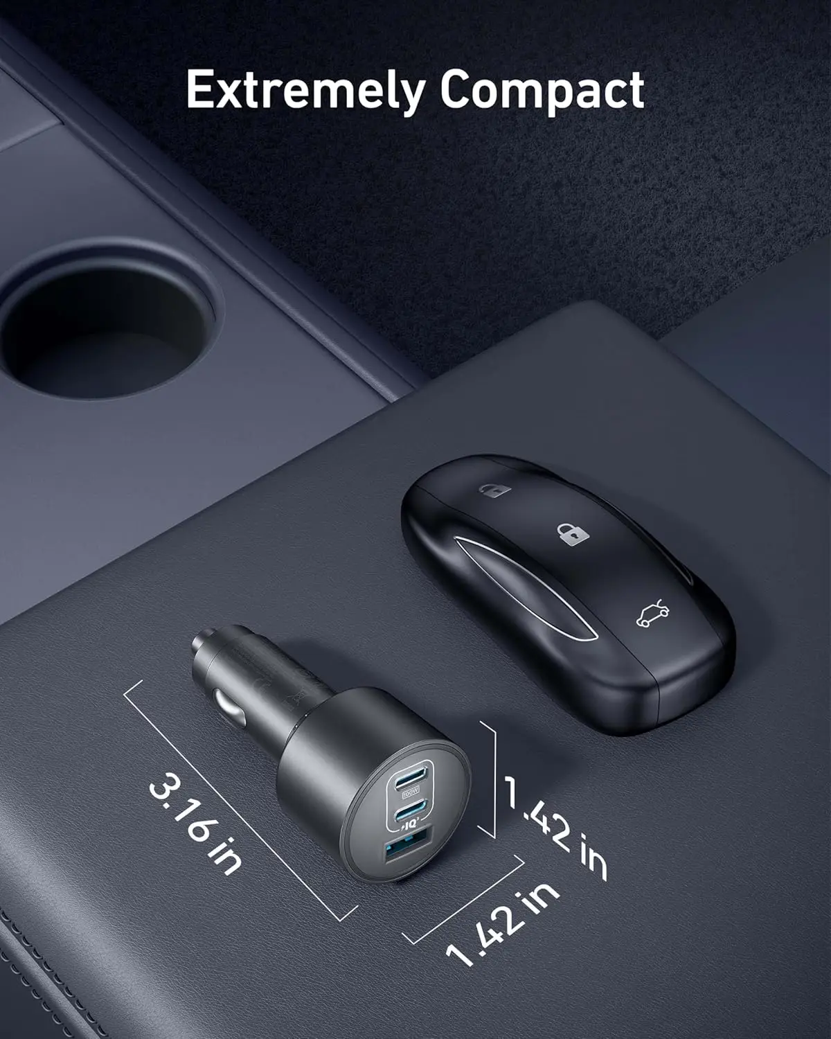 Anker 3-Port USB-C Car Charger Ultra-Compact 167.5W Max Fast Charger for iPhon 16 MacBook Pro/Air for Samsun S24/S23 iPad Pro