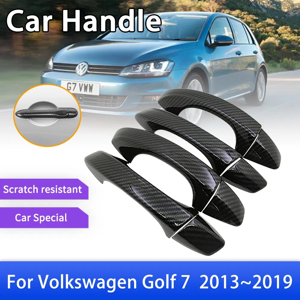 

Carbon Fiber Door Handle Cover Trim Fit for Volkswagen VW Golf 7 Mk7 2013 2014 2015 2016 2017 2018 2019 Car Accessories Stickers