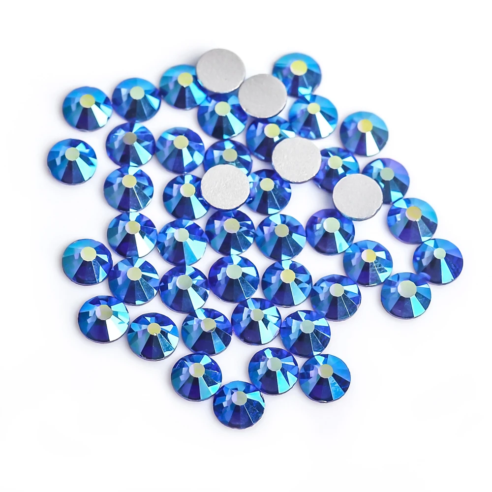 Sapphire AB SS3~SS30 Non Hotfix Rhinestone стразы Flatback Glass Stone Nail Rhinestones Diamond For DIY Nail Decorations