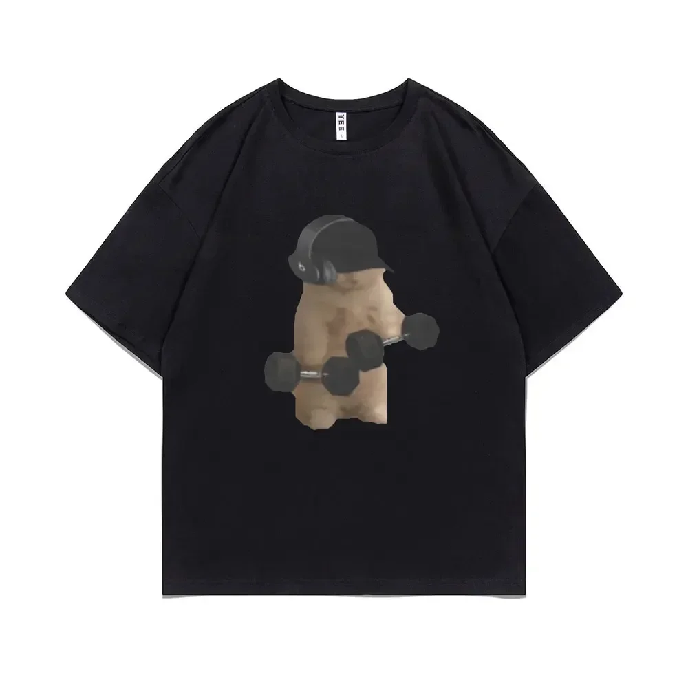 مضحك رياضة القط ميمي المطبوعة التي شيرت سام سوليك غطاء مضخة اللياقة البدنية الميمات تي شيرت المرأة عادية تي شيرت الملابس