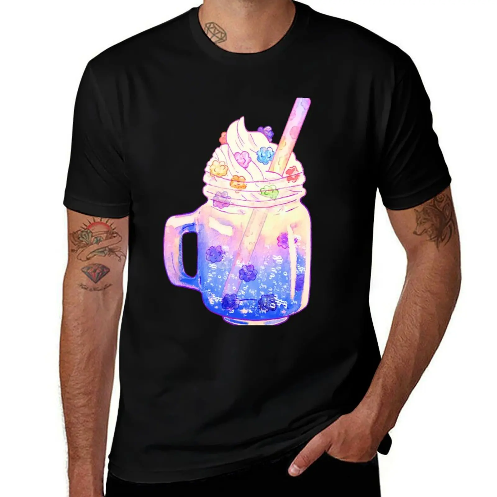 Camiseta gráfica, camisetas de bebida, camisetas de alta marca, camisetas para hombre, hombre divertido, camiseta de lujo para calidad, paquete Konpeito para camisas blancas