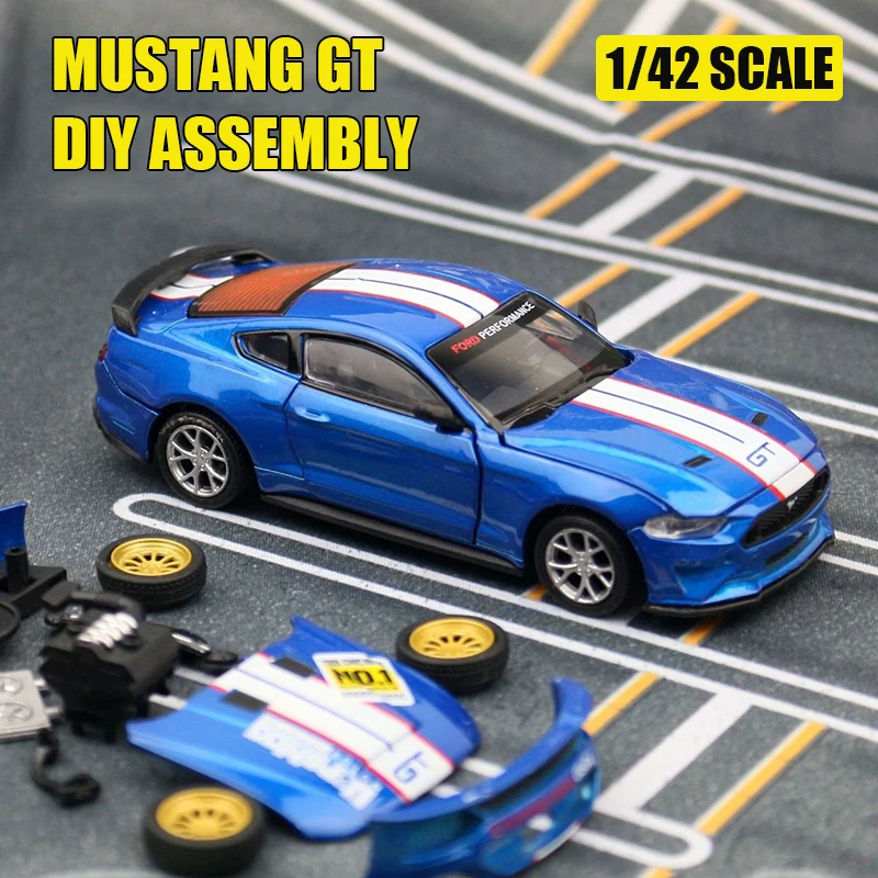 1:42 Simulation Mustang GT Diy Assembly Alloy Car Model Diecasts & Toy Vehicles Cars Decoration Collection Toys For Children Boy