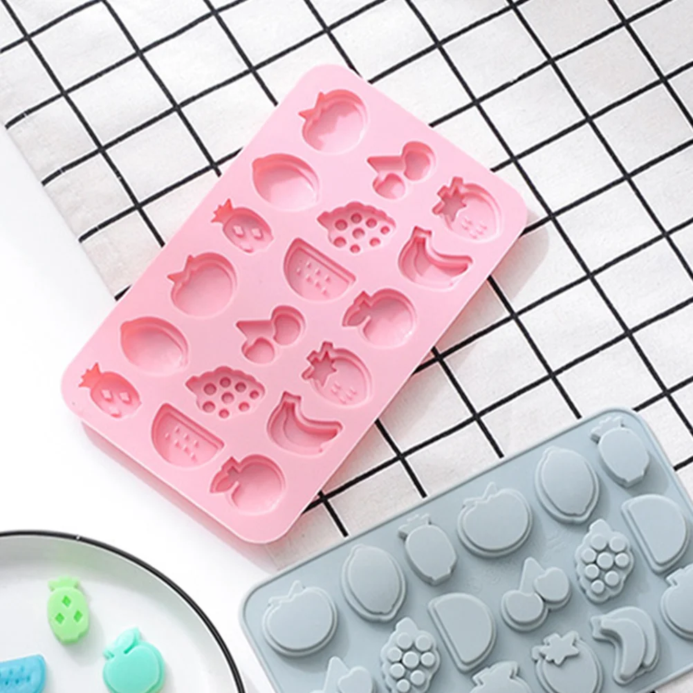 

2 Pcs Various Ice Tray Silicone Mold Chocolate Molds Silica Gel Fruit Theme Fondant