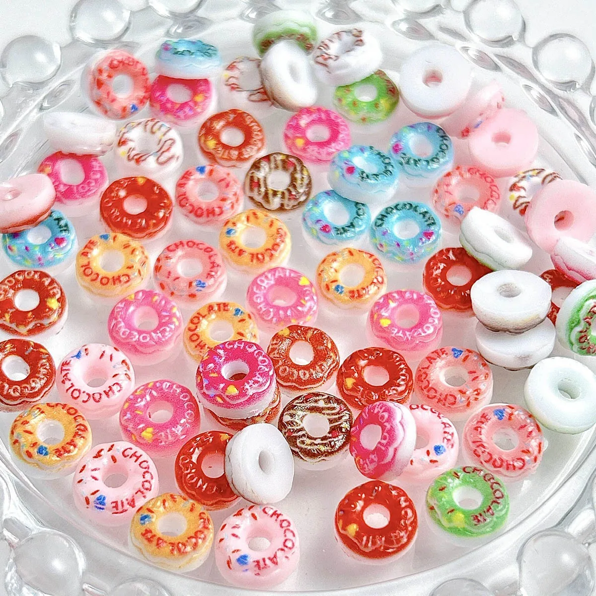 20PC Candy Nail Charms Lichtgevende Cartoon Donut Nail ArtF Accessoires Creatieve Gesimuleerde Geschilderde Donut Nageldecoratie Benodigdheden