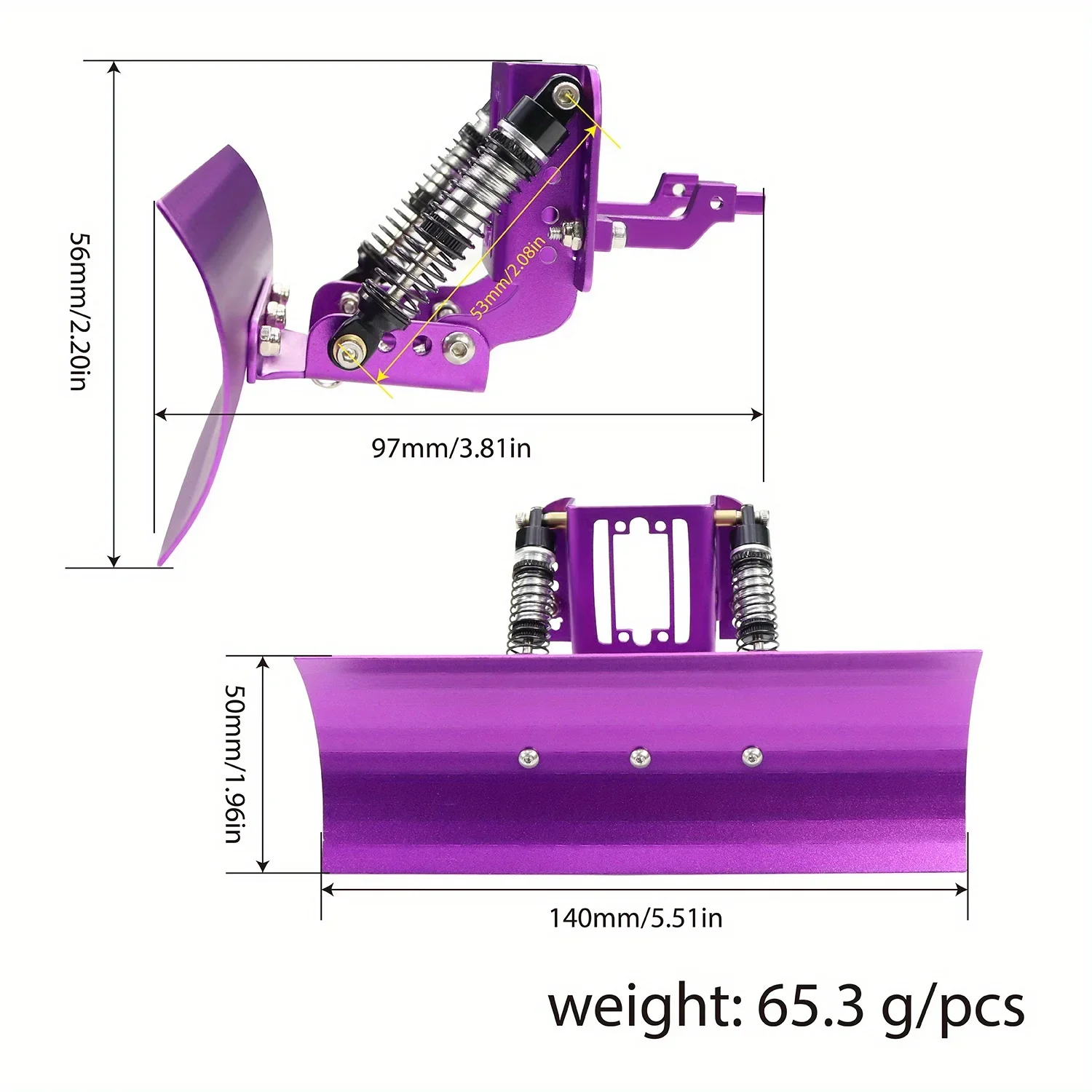 1/18 アルミ製調整可能除雪機、雪・砂用シャベル、クローラーツール、RCクローラーカーTrx4M、ブロンコ、ディフェンダー用アップグレードパーツ