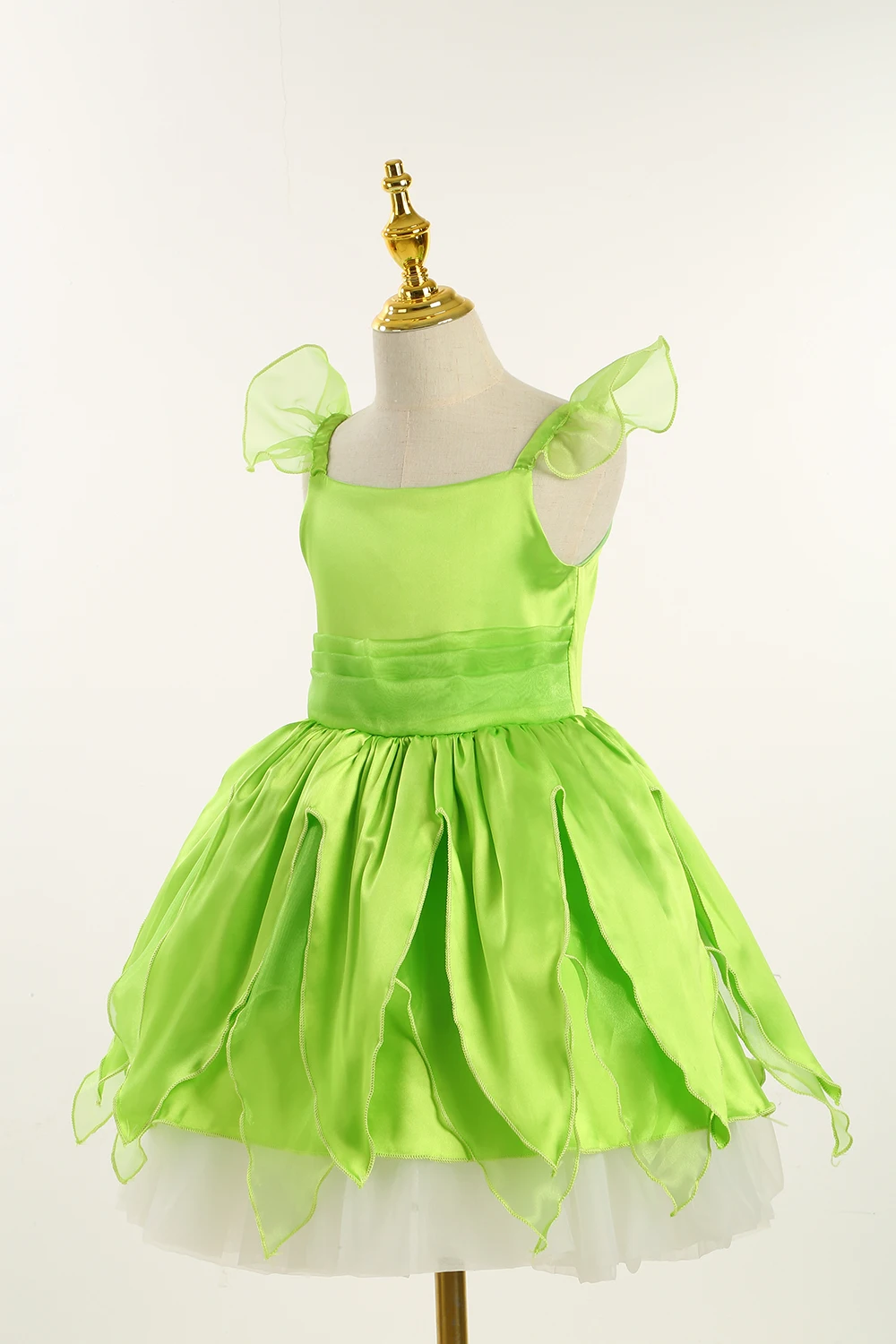 Tinker Bell Fairy Dress for Toddler Elf Cosplay Off Shoulder Knee Length Summer Princess Fancy Costume Girls Halloween Apparel