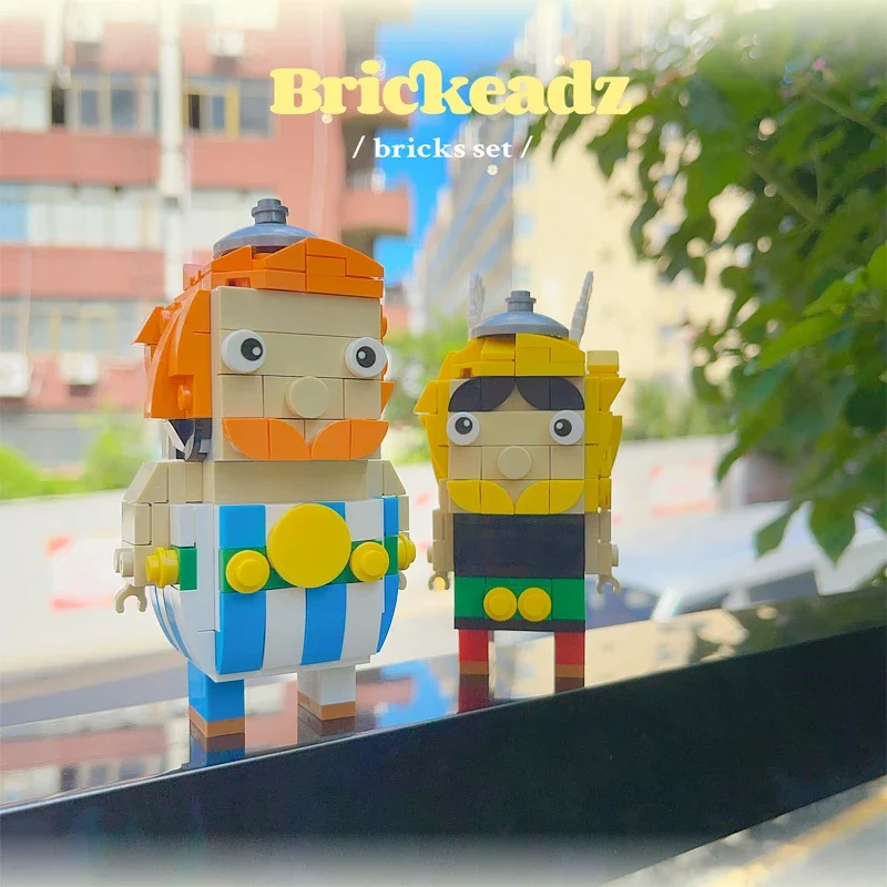 MOC Anime Asterixed Action Figures and Obelixed Brickheadz Set Building Blocks Model Doll Cartoon Bricks Toys Gitfs