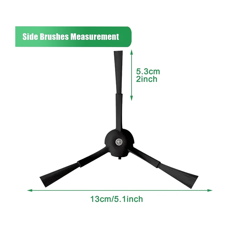 A59E-8Pcs ملحقات الفرشاة الجانبية لقطع غيار المكنسة الكهربائية Roborock Q Revo /P10، فرشاة جانبية باللونين الأبيض والأسود