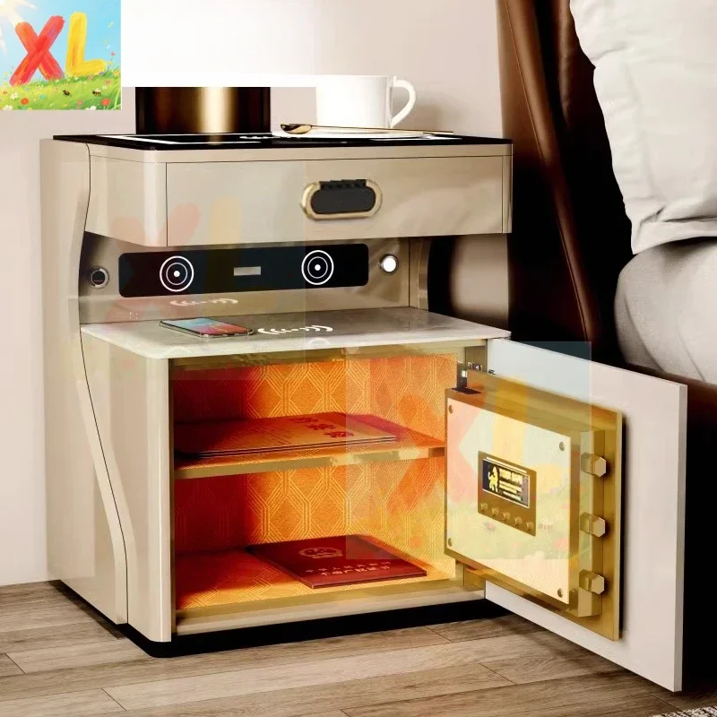 

Household smart bedside table, safe, integrated multi-function wireless charging safe, bedroom bedside table, storage cabinet