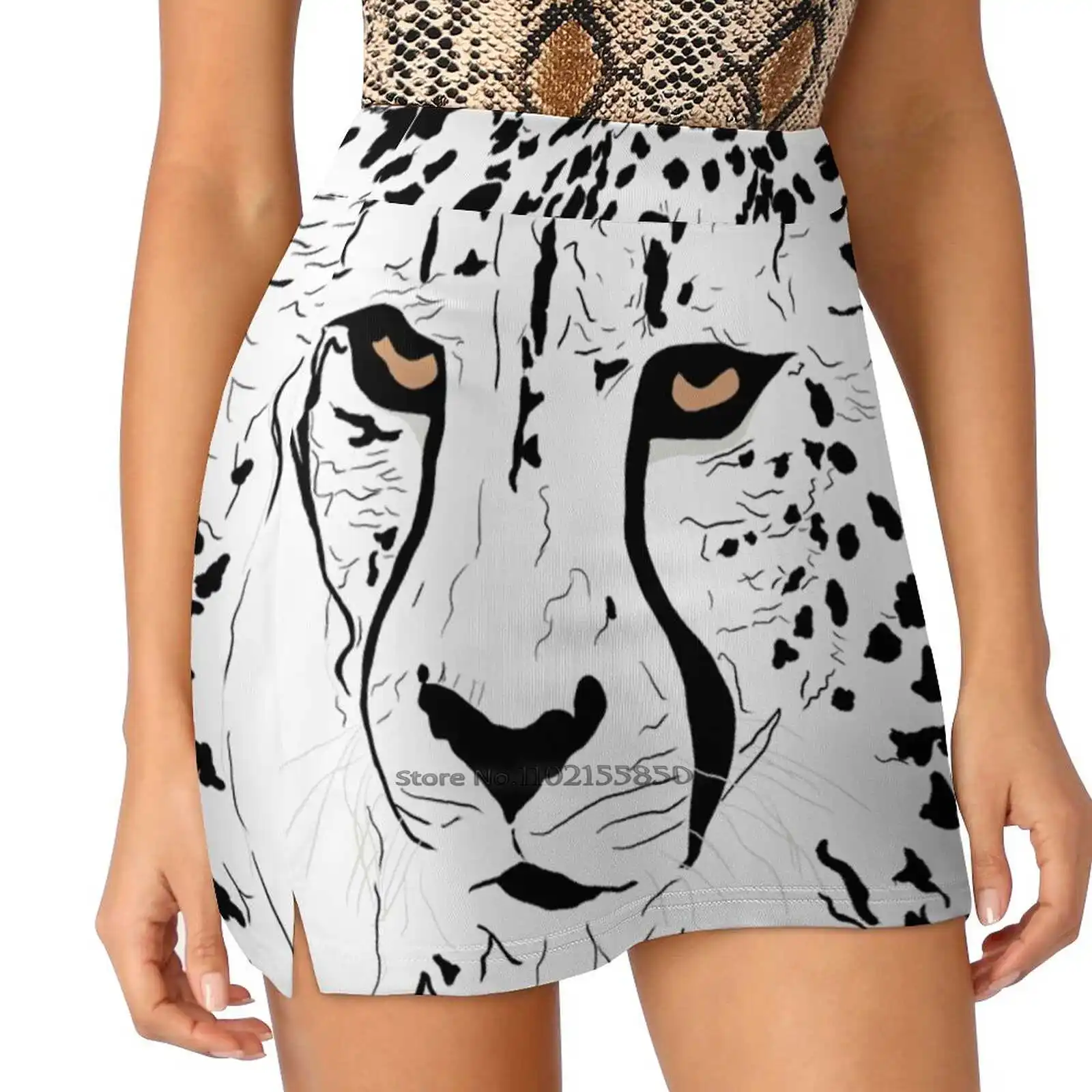 Cheetah Women Sports Skirt Tennis Golf Dance Fitness Running Yoga Skirts Cheetah Animal Animalart Wildlife African Animal Cat