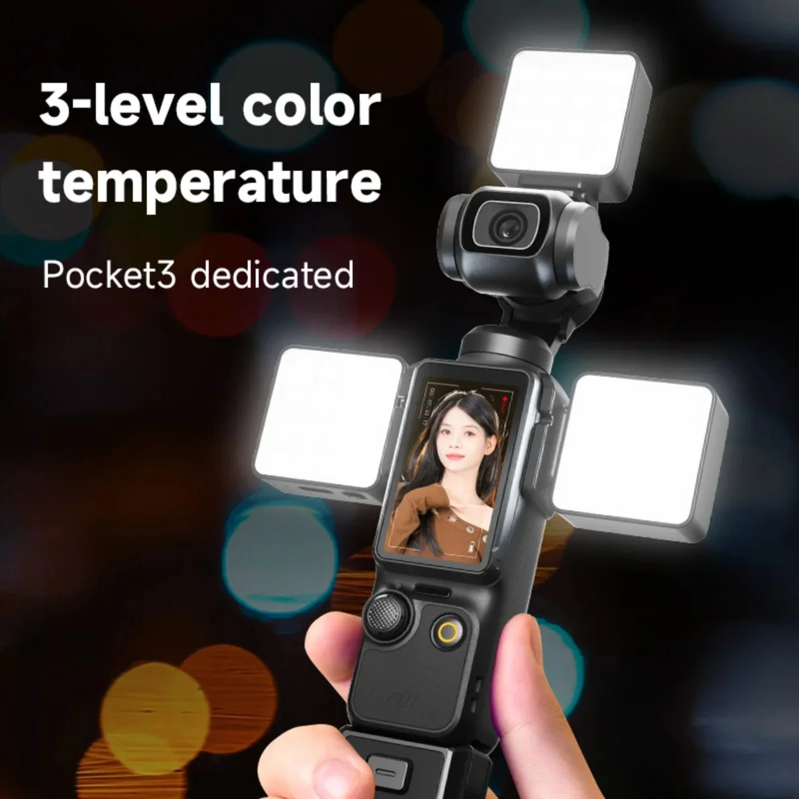 �y�Z�[�����zDJI Osmo Pocket 3�p���CLED�t�B�����C�g�A�[�d���~�j�r�f�I���C�g�AVlog�B�e�p�A�|�P�b�g�J�����Ɩ�