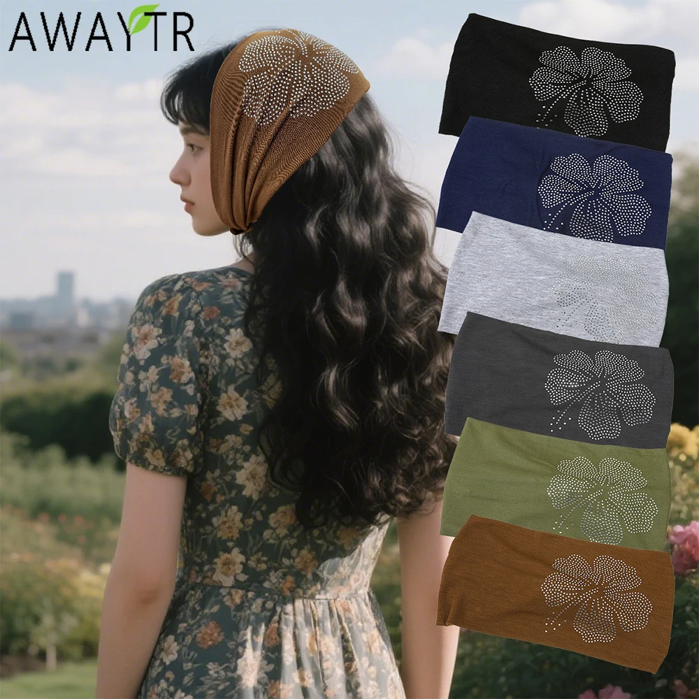 

AWAYTR ‌ Эластичные повязки на голову с рельефным бриллиантом, модная тканевая широкая повязка на голову с завязками, пластиковые аксессуары для волос для женщин, тенденции