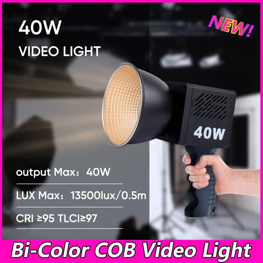 

JYYX 40W Bi-Color COB Video Light Photography Studio LED Light 2500K-6500K 3400mAh for Camera Video Livestreaming