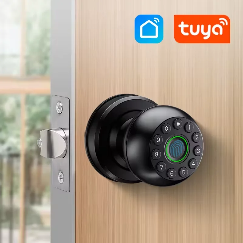 

Сменный шариковый замок с паролем Tuya SmartLife APP, домашняя внутренняя дверь, деревянная дверь, пароль по отпечатку пальца, сферический замок с засовом
