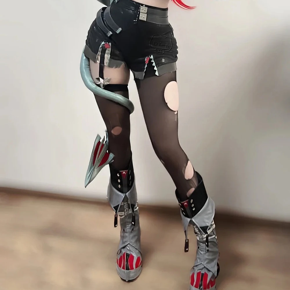 Zenless منطقة صفر جين دو تأثيري حلي جوارب طويلة النساء السود JK جوارب فتاة موحدة اكسسوارات أنيمي لعبة PlayRole الجوارب #1