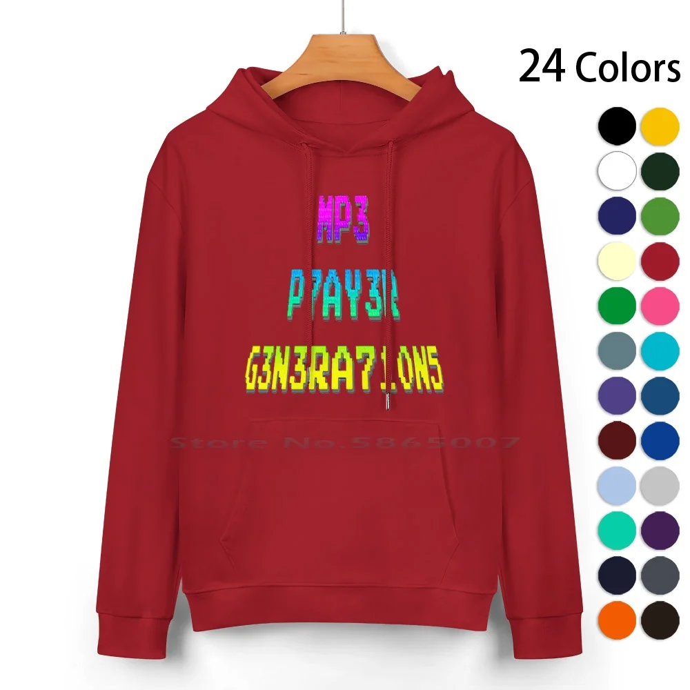 Funny Mp3 Player Generations Logo Pure Cotton Hoodie Sweater 24 Colors Multimedia Generations Mp3 To Youtube Mp3 Juice Mp3