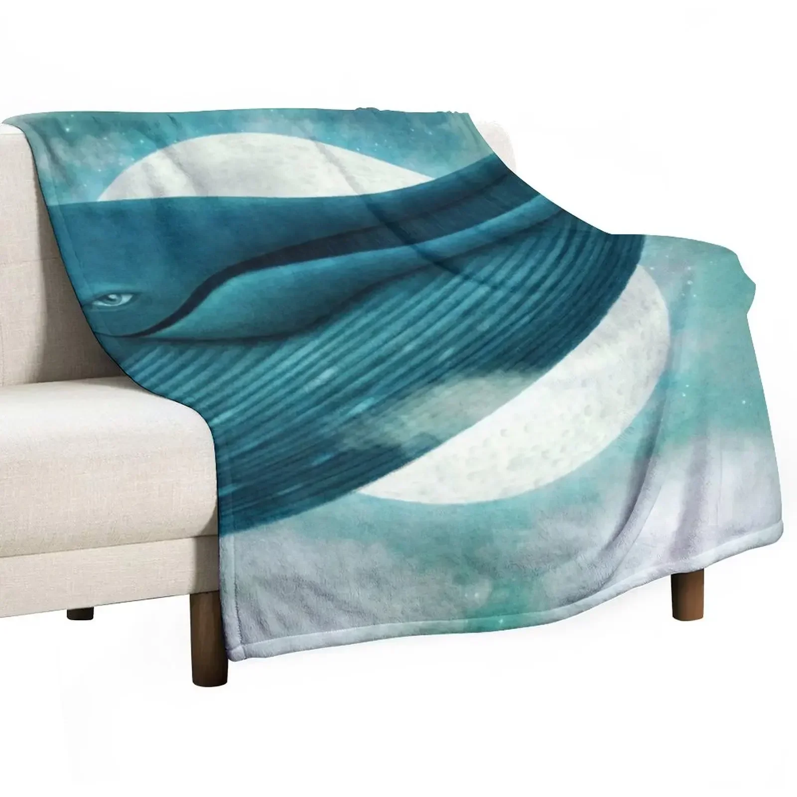 Dream of The Blue Whale Throw Blanket Retros heavy to sleep Thin Blankets