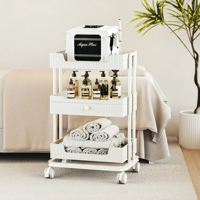 Auxiliary Organizer Salon Trolley Luxury Tool Nail Hair Display Cart Rolling Manicure Carrito Auxiliar Salon Furniture HD50TC