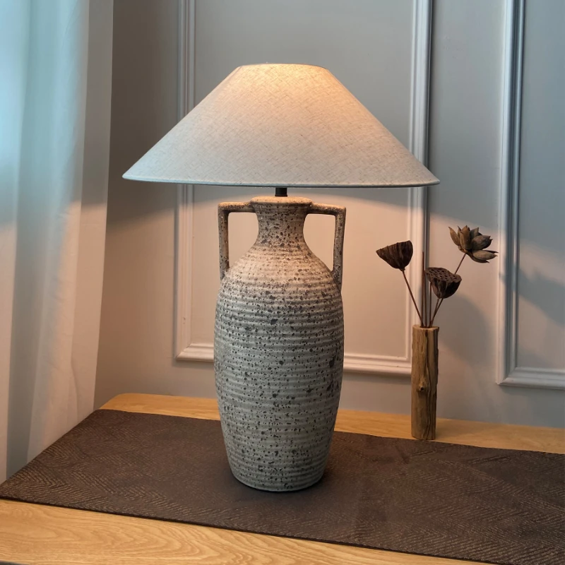 japones handmade ceramica desk lamp homestay retro criativo sala de estar quarto de estudo lencol lampada decorativa 01