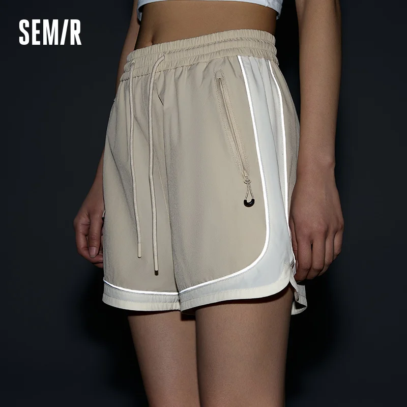 Semir-pantalones cortos deportivos de secado rápido para mujer, Shorts holgados, elegantes, a la moda, verano, 2024