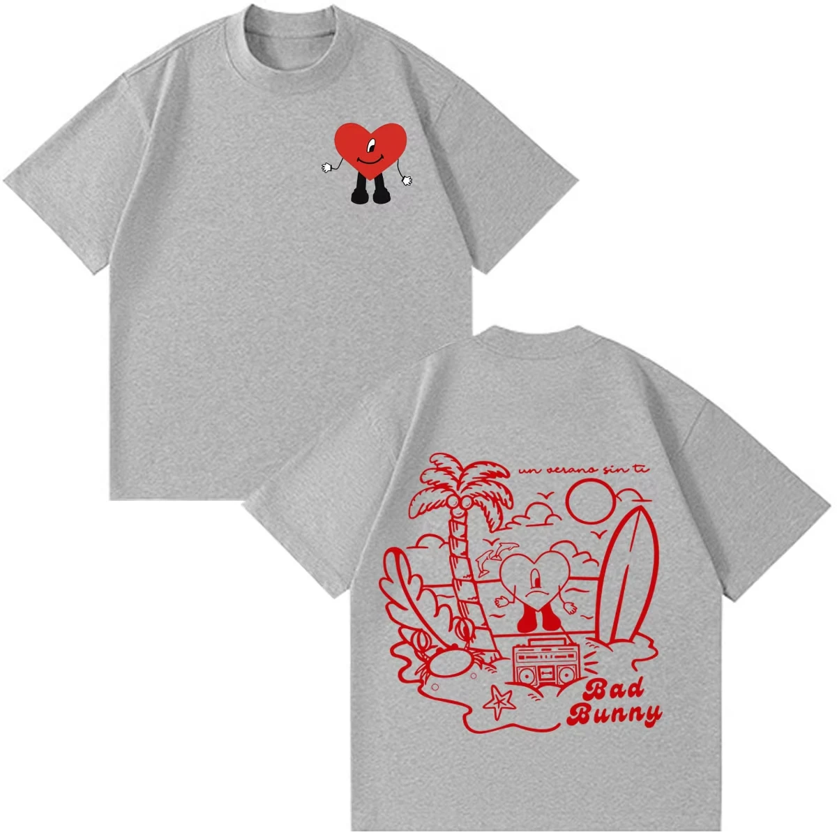 Summer Trendy Men Women Fashion Tee Rapper Bad Bunny Tour 2026 Debi Tirar Mas Fotos DTMF Print Tees Hip Hop Streetwear Tshirt