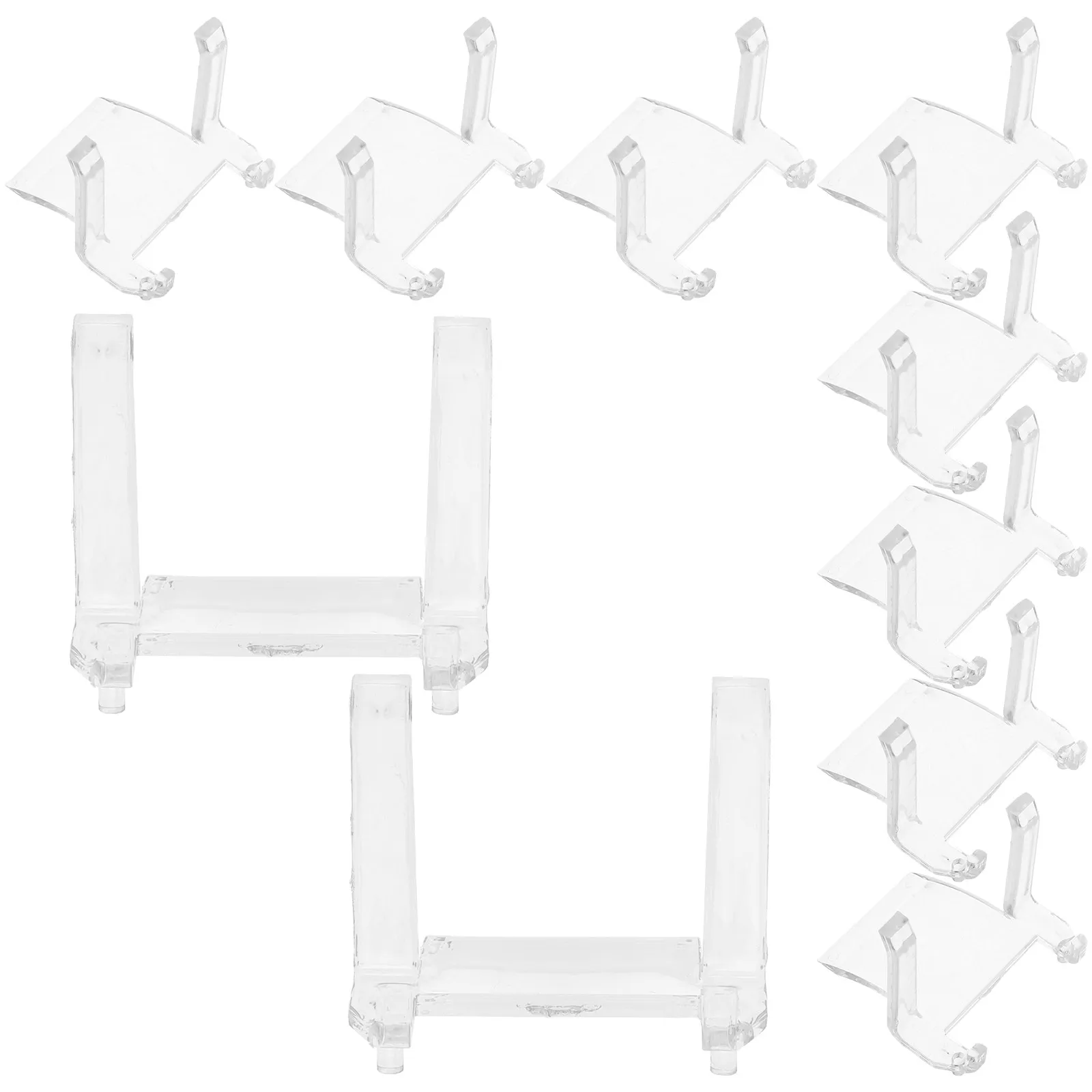 10Pcs Clear Plastic Coin Display Stand Large Transparent Challenge Coin Holder Desktop Organizer Rack for Collectors