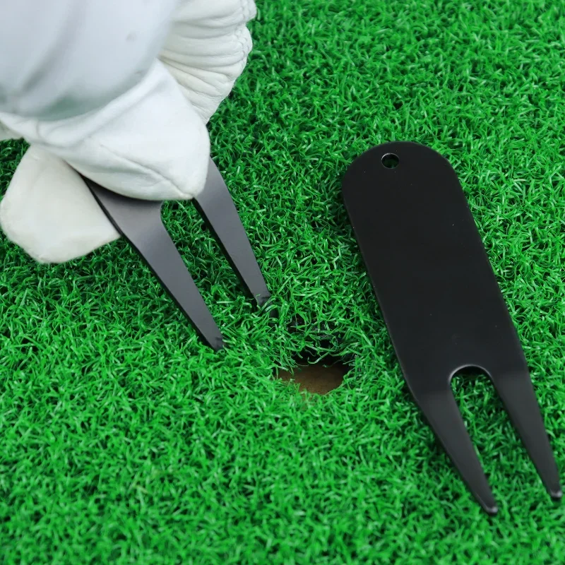 Lega di zinco 1 pz Divot strumenti di riparazione forcella verde portatile argento Divot strumenti di riparazione Golf Pitch Forks Golf Trainging