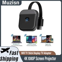 5G Wireless Wifi TV Stick Display TV Adapter -Compatible Smart TV Screen Projector 4K 1080P Screen Projector Black 1 SET