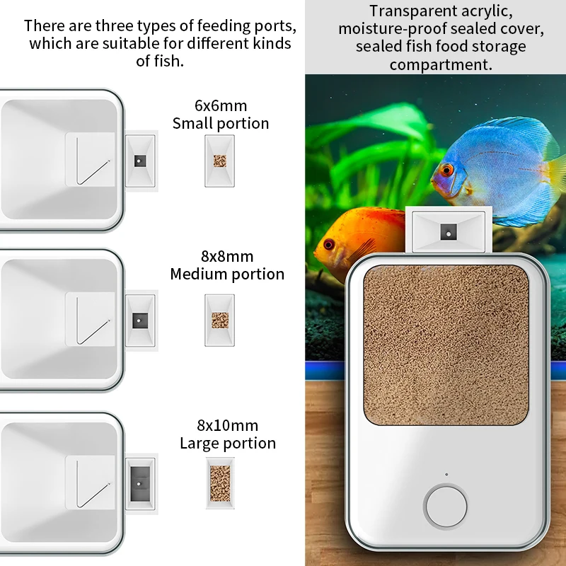 Automatic Fish Feeder, Timed Feeder, Small Fish Tank Feeding Tool, WiFi, Quantitative Koi, Goldfish Food Feeder