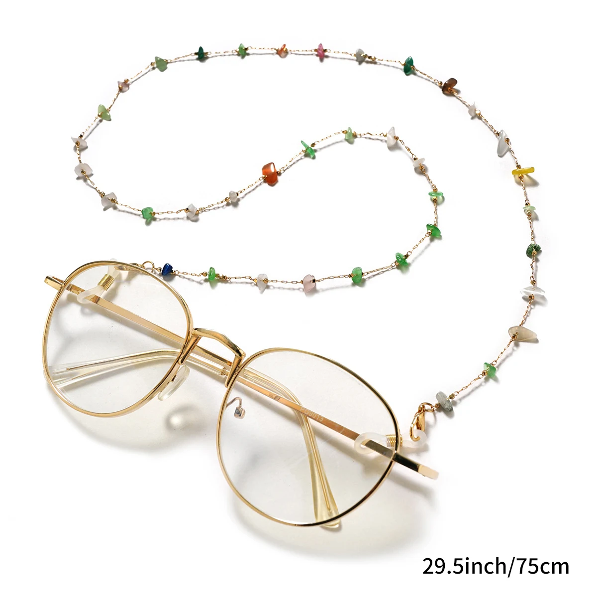 Fashion Natural Stone Bead Chain Handmade Eyeglass Chain For Reading Glasses Cord Sunglasses Strap Holder Neck Face Mask Strap